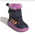 adidas Zimowe buty Winterplay I (Nylon, podszewka, osłona brudna, rzep) atramentowo-niebieskie/różowe dla małych dzieci